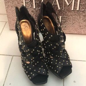 Jessica Simpson Leather Studded Heels